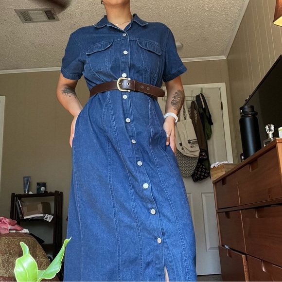 Vintage 90s Denim Maxi Dress - Picture 5 of 6